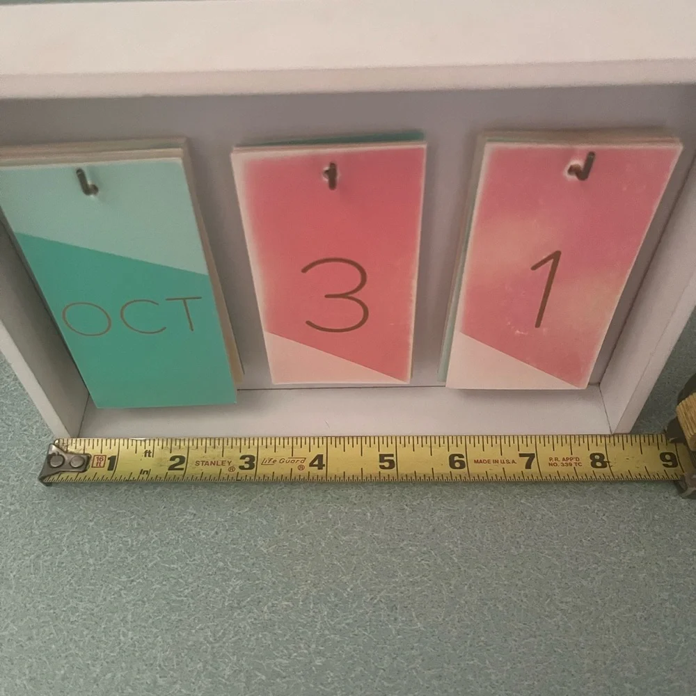 Pink and White Perpetual Calendar - Picture 2 of 3